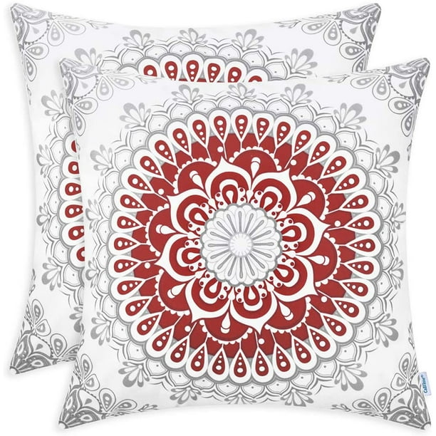 CaliTime Pack of 2 Cozy Fleece Throw Pillow Cases Covers for Couch Bed Sofa Manual Hand Painted Print Colorful Dahlia Compass 18 X 18 Inches Burgundy CaliTime Pack of 2 Cozy Fleece Throw Pillow Cases Covers for Couch Bed Sofa Manual Hand Painted Print Colorful Dahlia Compass 18 X 18 Inches Burgundy
